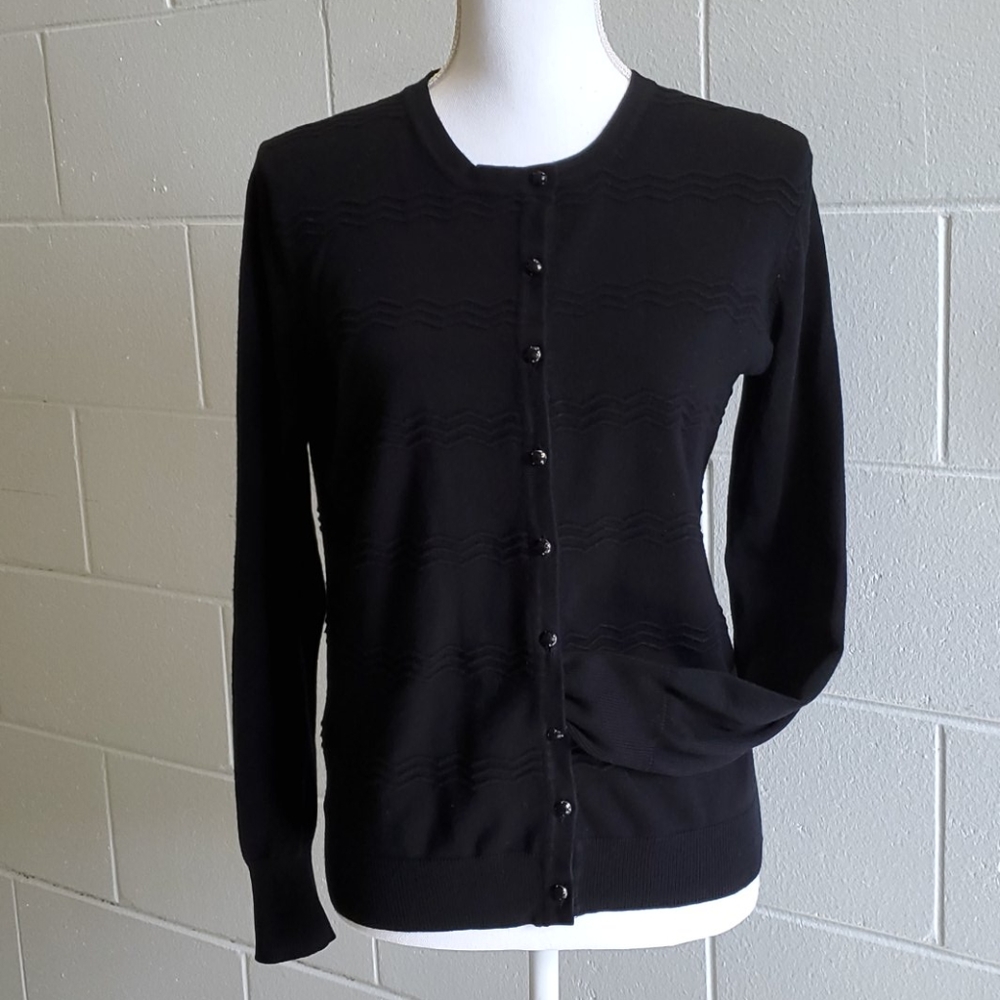 Esperanza Black Jewel-Button Up Sweater